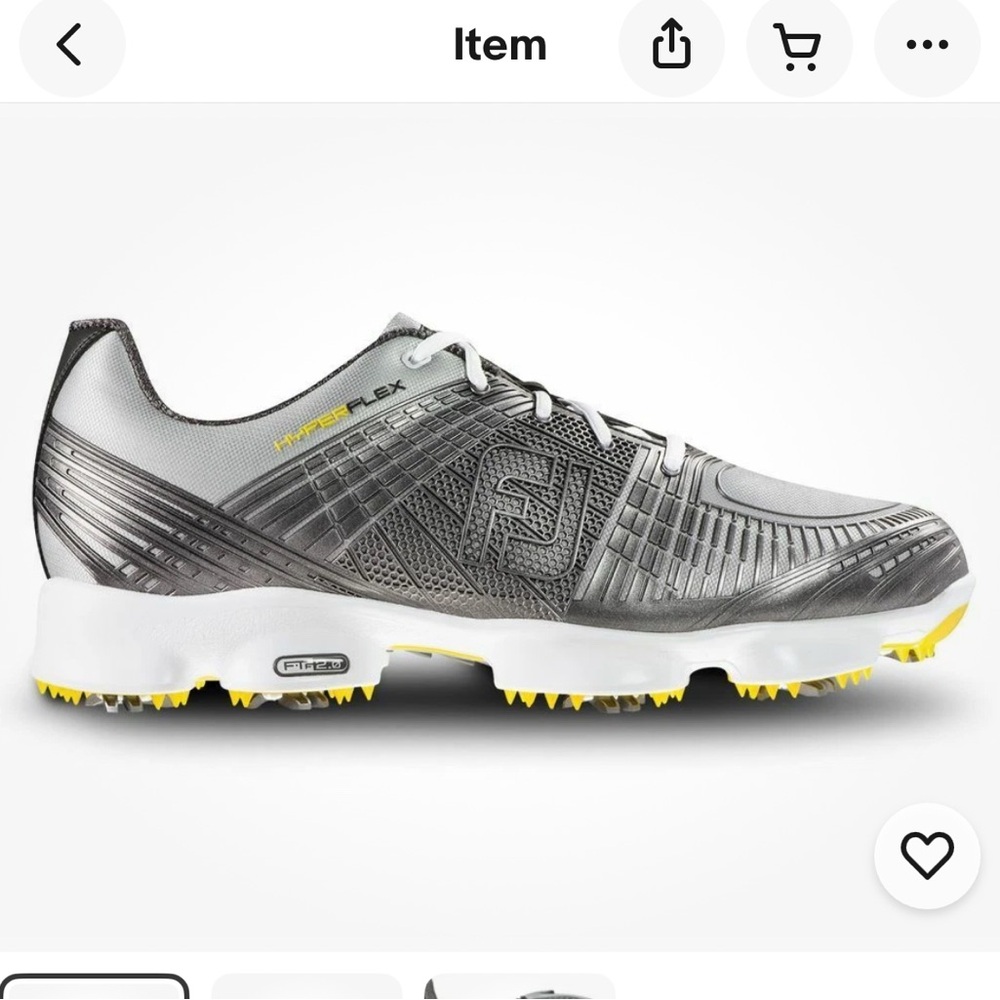 FootJoy [11.5W] Wide Men's Hyperflex II Spiked Golf Shoes-(Silver)